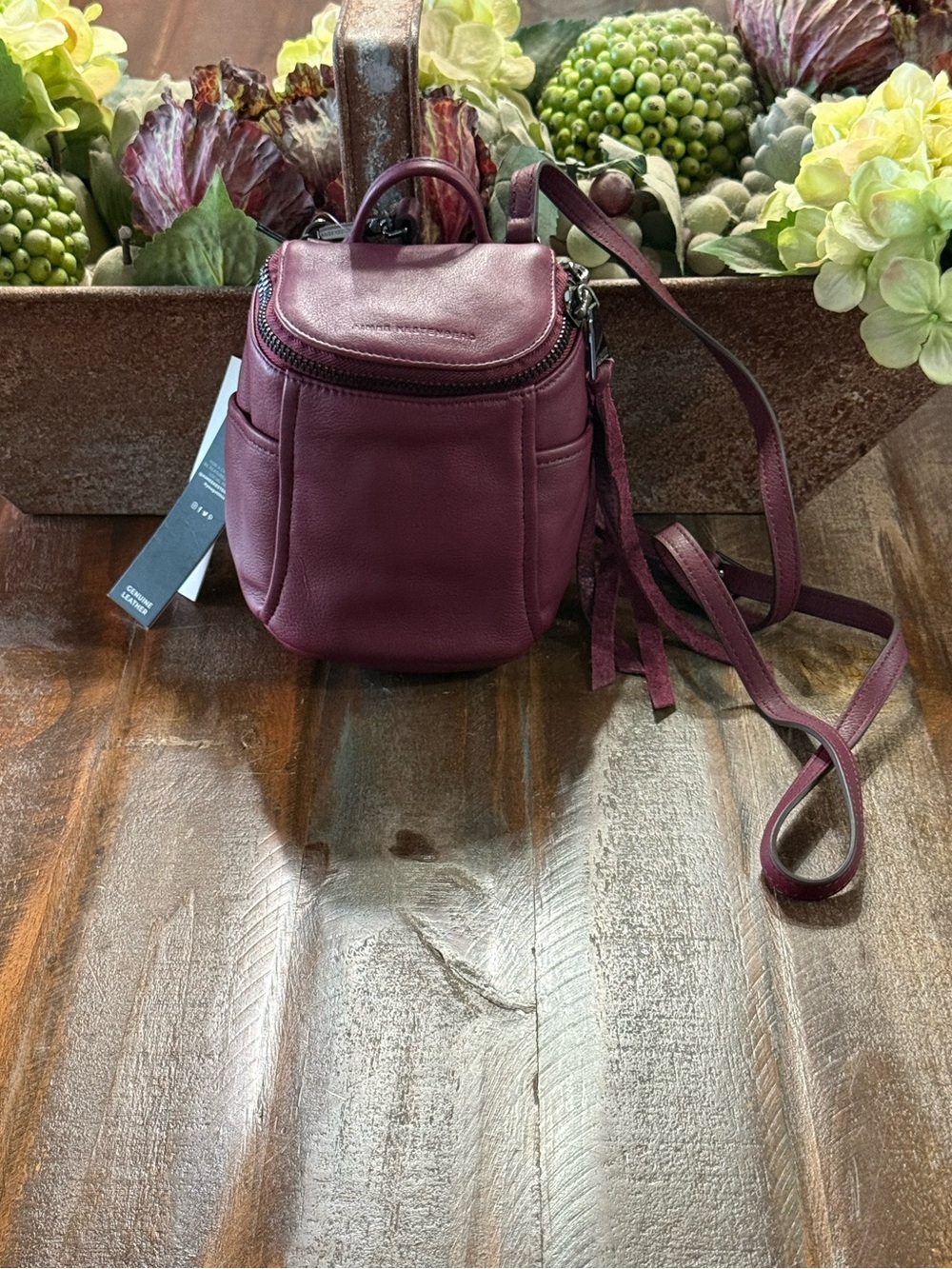 Aimee Kestenberg Genuine Leather Made to Fly Mini Crossbody Backpack NWT